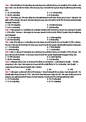 Một số bài toán lãi suất